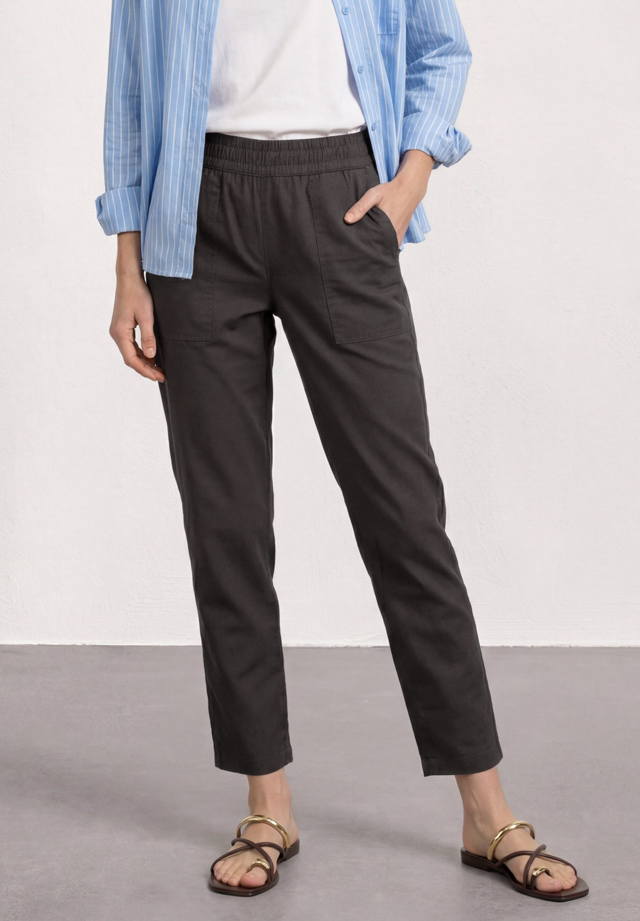 STREET ONE Stoffhose im elastischen Materialmix