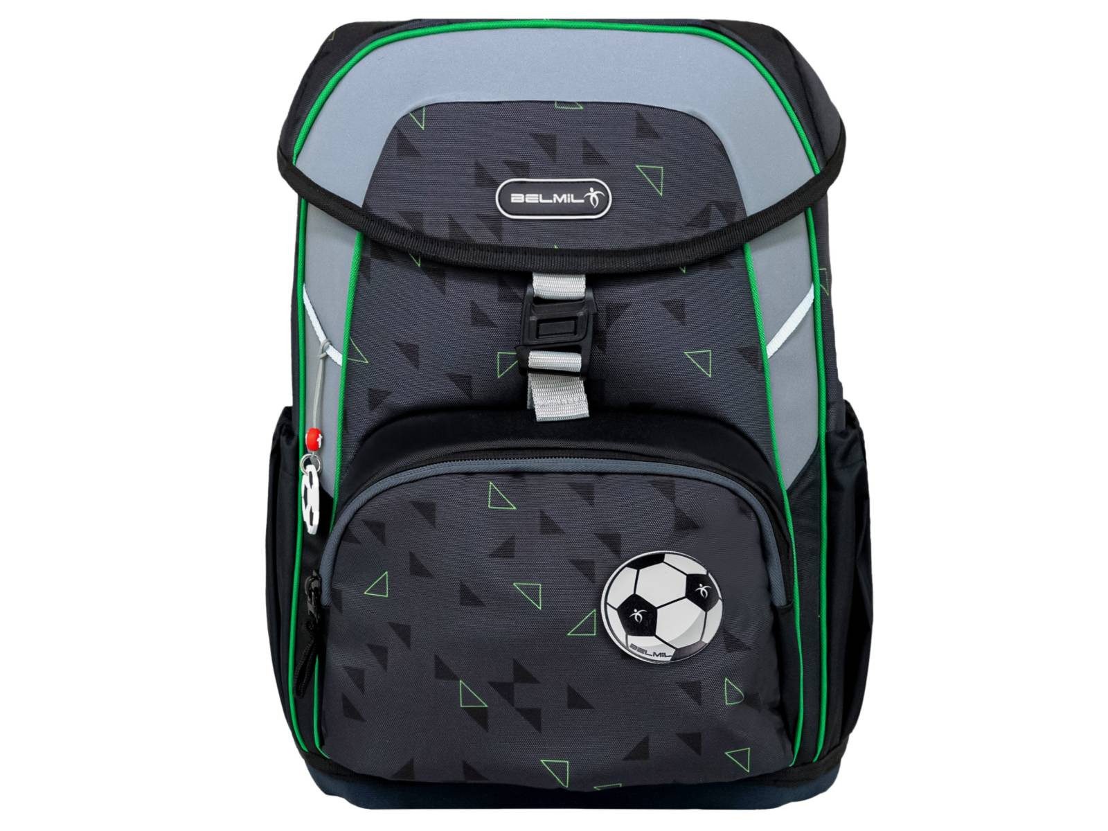 Belmil Schulranzen "Maxi" 2026 Set 1. Klasse, 22 Liter Volumen, Fußball, 4tlg.,1. Klasse, Grundschule, Einschulung, Jungen