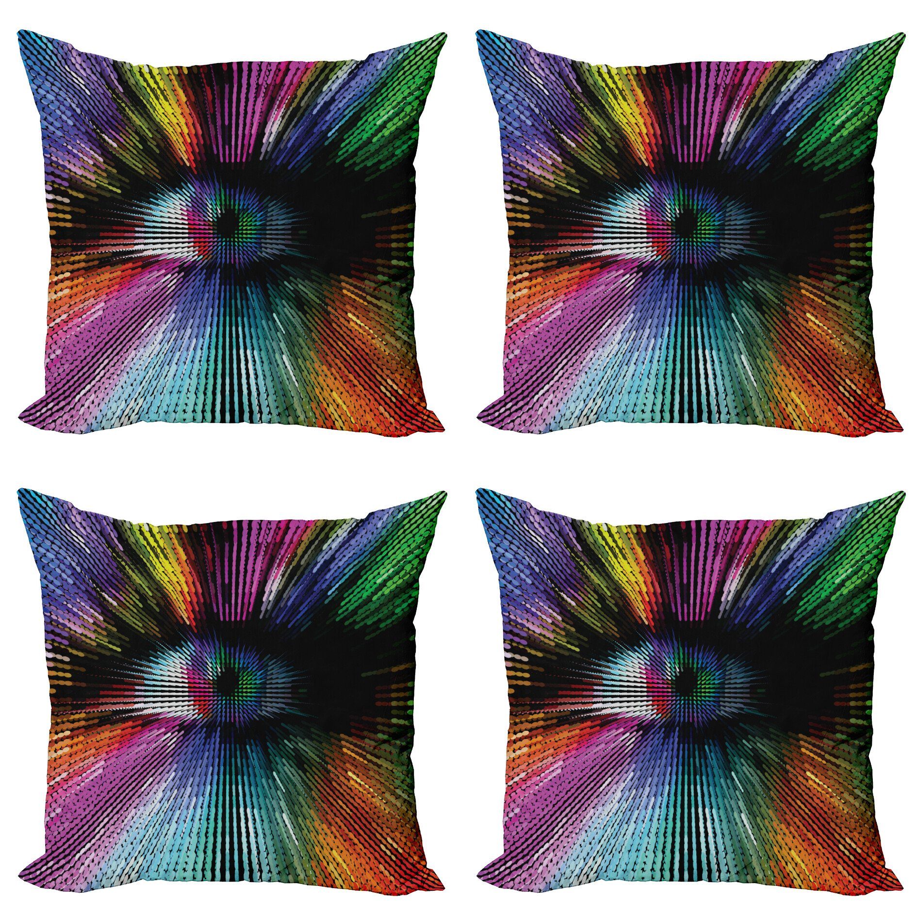Abakuhaus Kissenbezüge Modern Accent Doppelseitiger Digitaldruck, (4 Stück), Auge Zusammenfassung Vibrant Optical