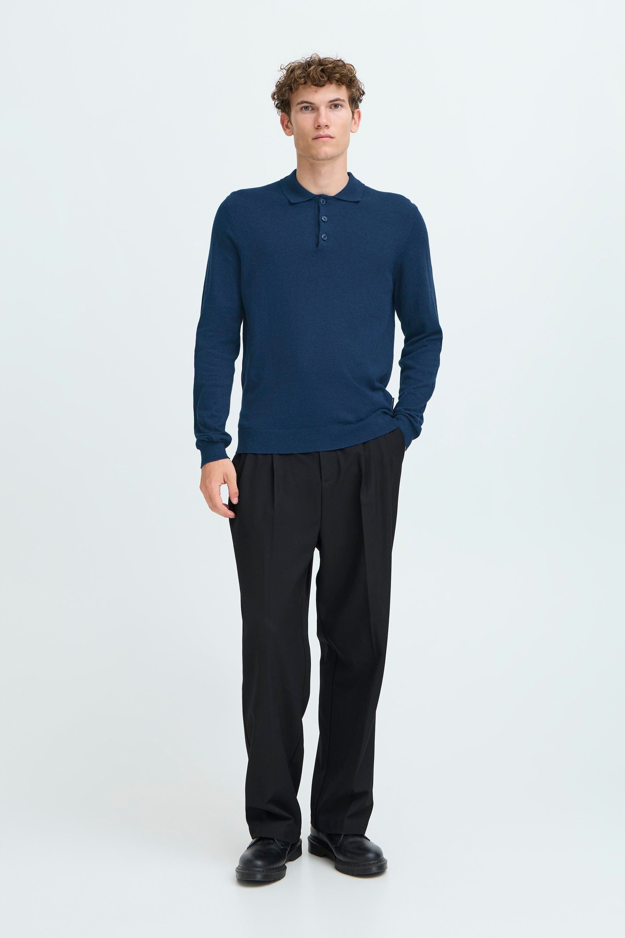 Casual Friday Strickpullover CFFrode Modisches Polo-Longsleeve