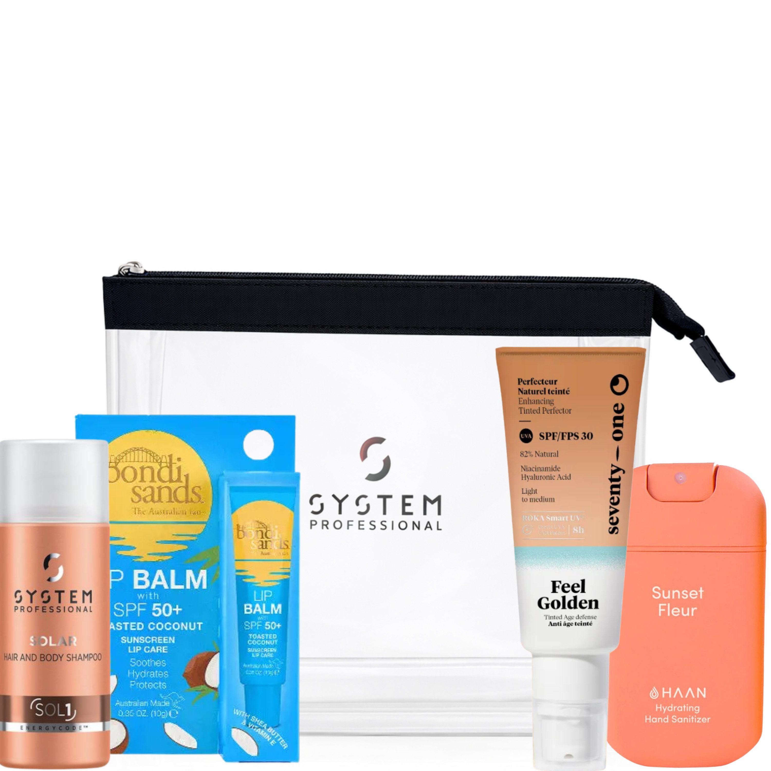 HairGecko Sonnenschutzpflege Sun Essentials Beach Bag - perfekter Begleiter für sonnige Tage, 4-tlg.