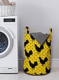 Abakuhaus Wäschesack »Wäschekorb mit Griffen Kordelzugverschluss für Waschsalons«, Hahn Silhouetten auf Tupfen, Bild 2
