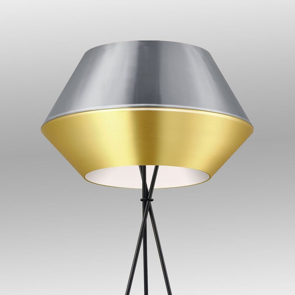 s.luce Stehlampe Individuelle Stehleuchte SkaDa Ø 50cm Gold/Aluminium, Warmweiß