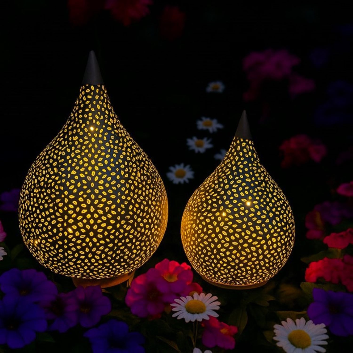 Online-Fuchs LED Laterne - Deko Metalltropfen mit LED´s und Timerfunktion, günstig online kaufen