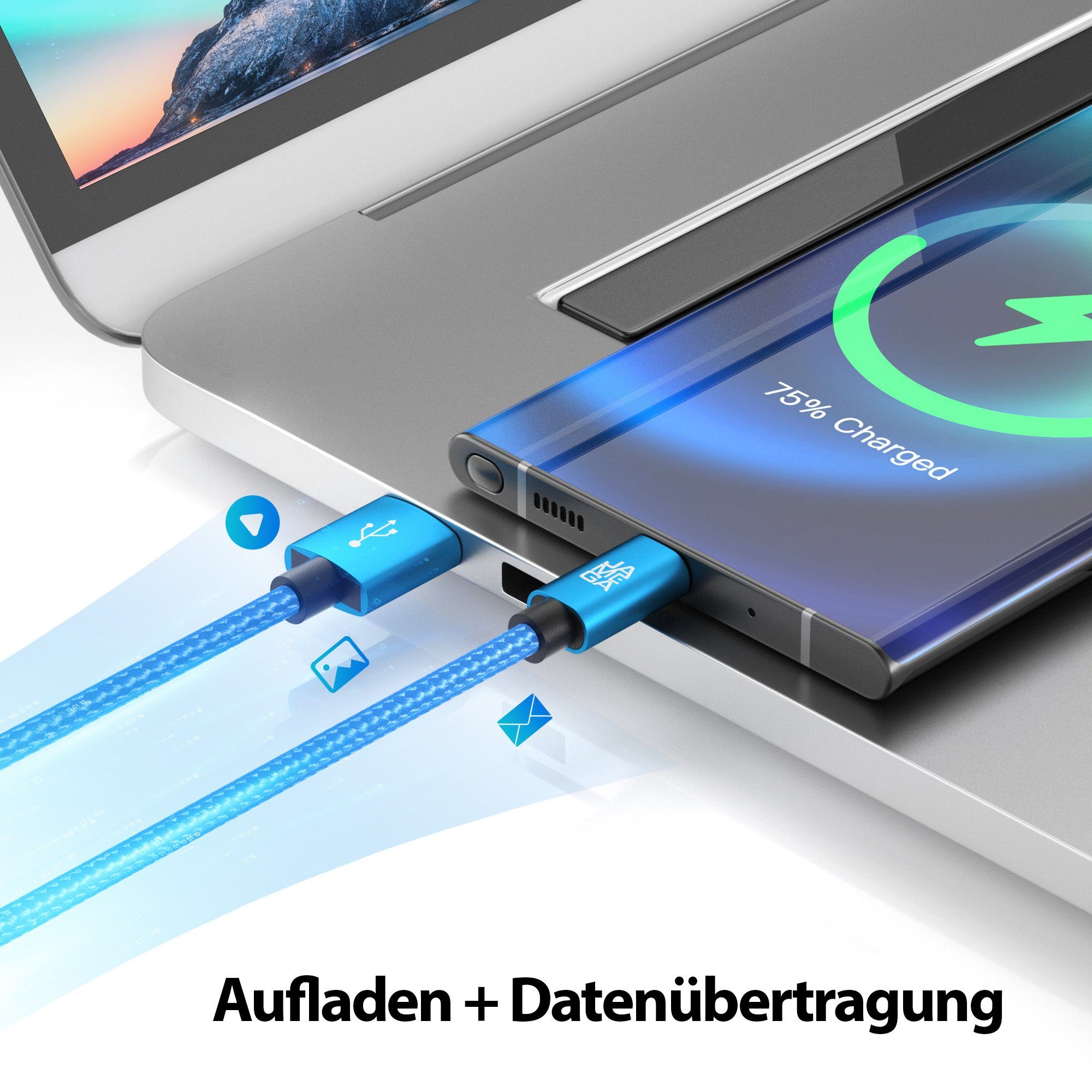 JAMEGA USB-C Datenkabel Ladekabel für Samsung Apple iPhone Huawei Xiaomi uvm. USB-Kabel, (50 cm)