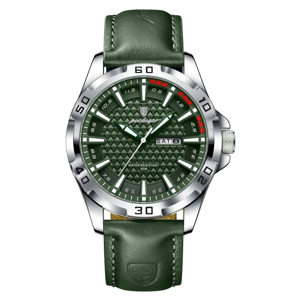 POEDAGAR Quarzuhr Poedagar 895 Herrenuhr – Stilvoll und sportlich, Lederarmband 6 Farben
