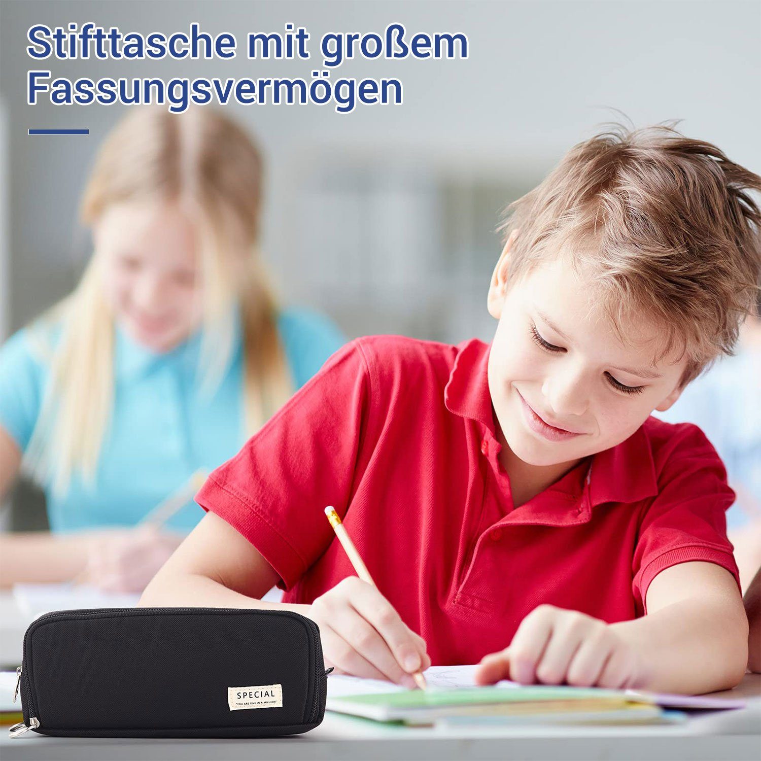 MAGICSHE Federmäppchen grün Geeignet Multifunktional, 3-Lagen Tragbare Stiftbeutel für Studenten/Kinder/Erwachsene/Mädchen/Jungen