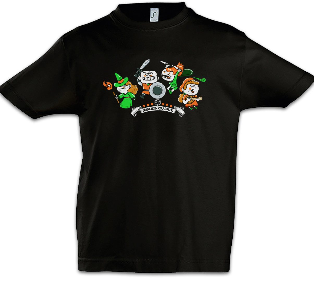 Print-Shirt Dungeon Crawler Kinder T-Shirt Dungeons Pen RPG Paper Geek Nerd