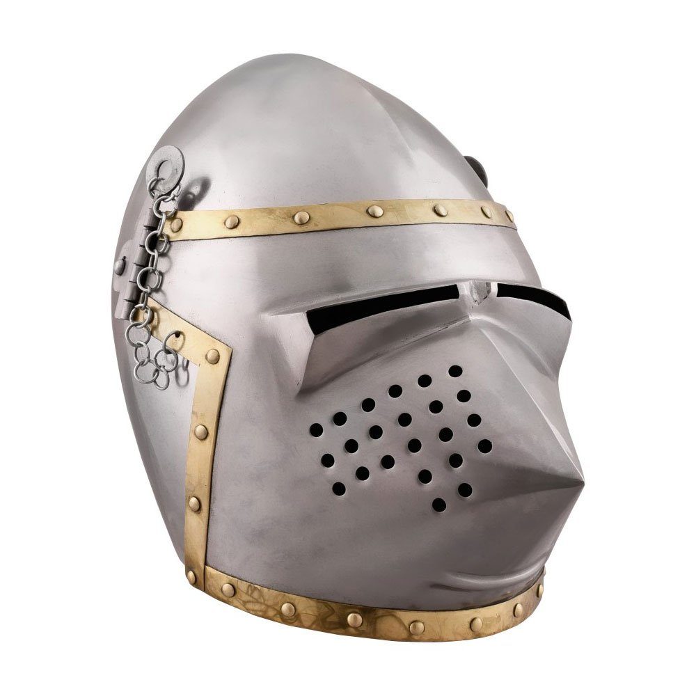 Ritter-Kostüm Beckenhaube, Hundsgugel, ca. 1390, 1,6 mm Stahl