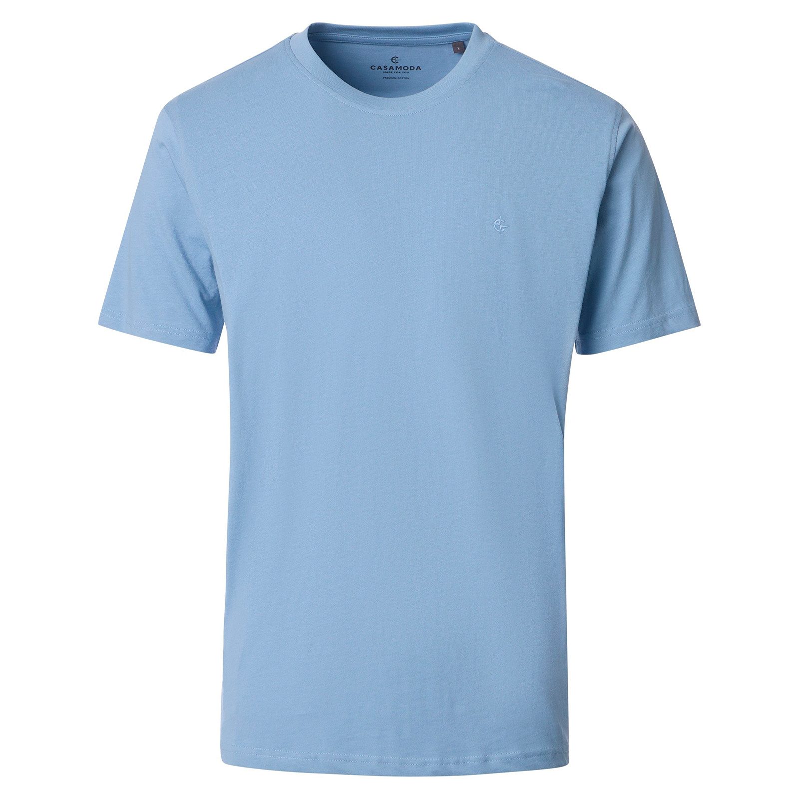 CASAMODA Rundhalsshirt CasaModa Übergrößen Basic T-Shirt taubenblau