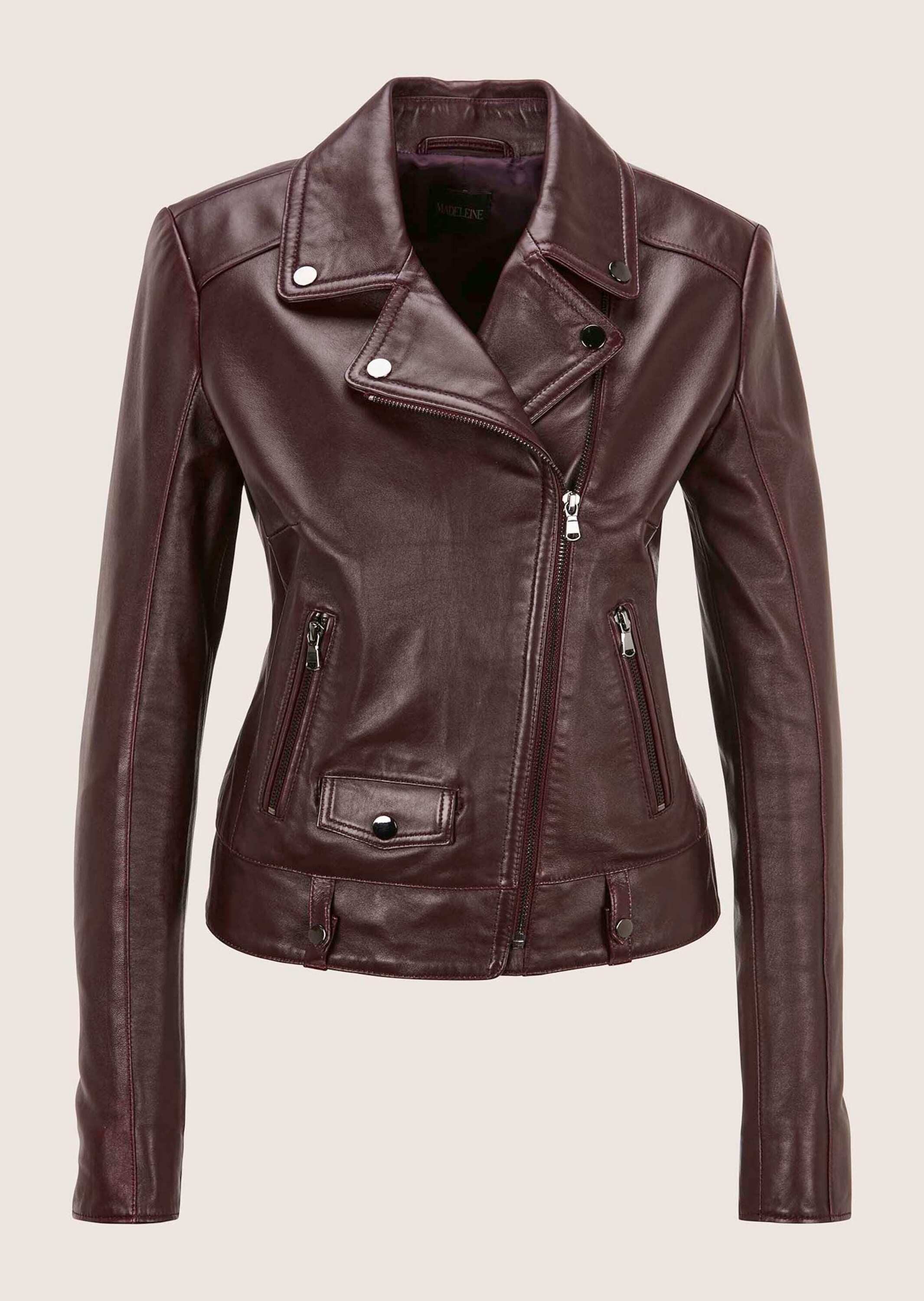 Lederjacke Verkürzte, elegante Lammnappa-Jacke Langarm