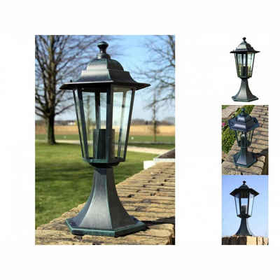 vidaXL Gartenleuchte Gartenlaterne Dunkelgrün Schwarz Aluminium Gartenlampe Gartenleuchte