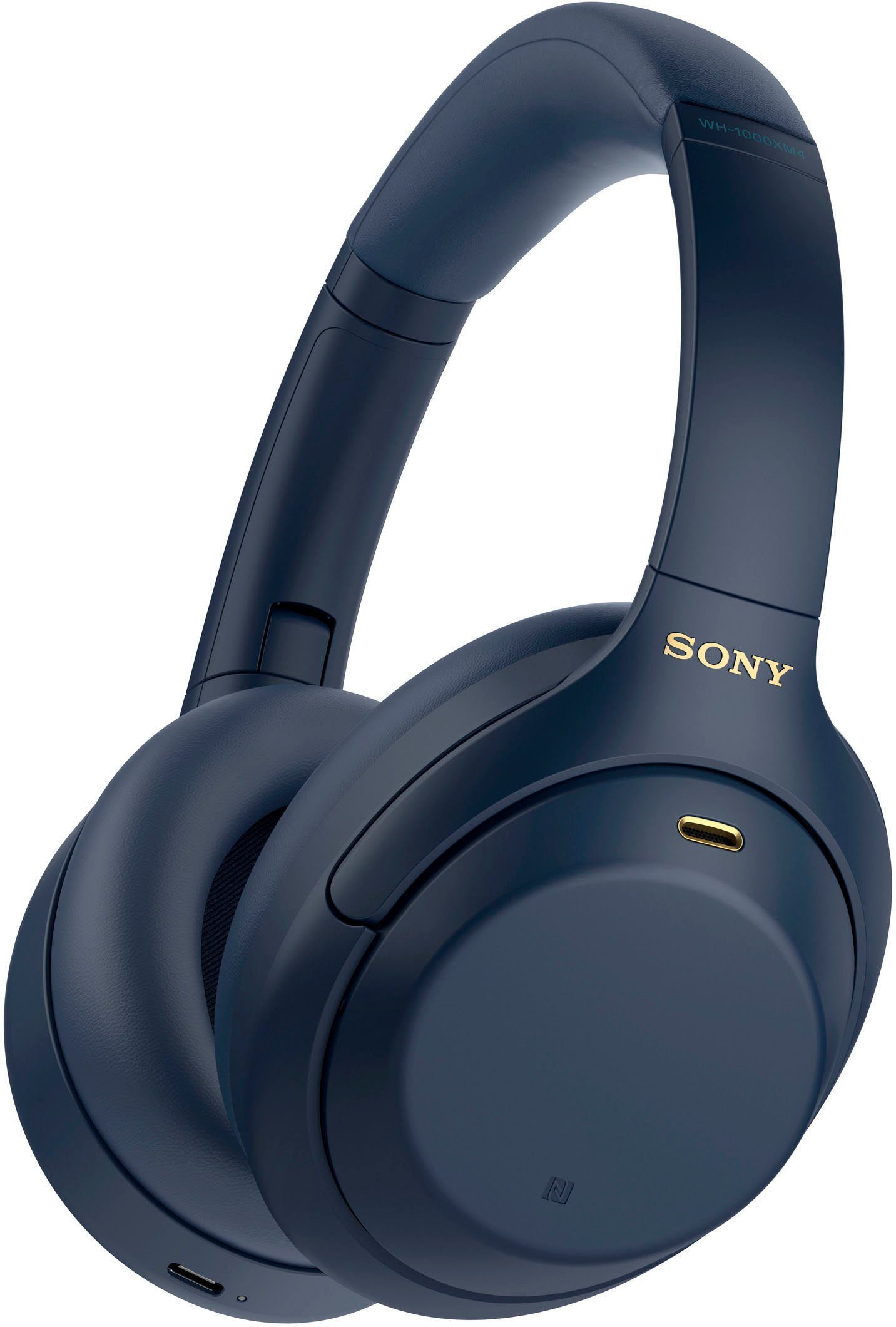 Kostengünstig Sony WH-1000XM4 kabelloser NFC, One-Touch Schnellladefunktion) Verbindung blau Over-Ear-Kopfhörer Sensor, (Noise-Cancelling, via NFC, Touch Bluetooth