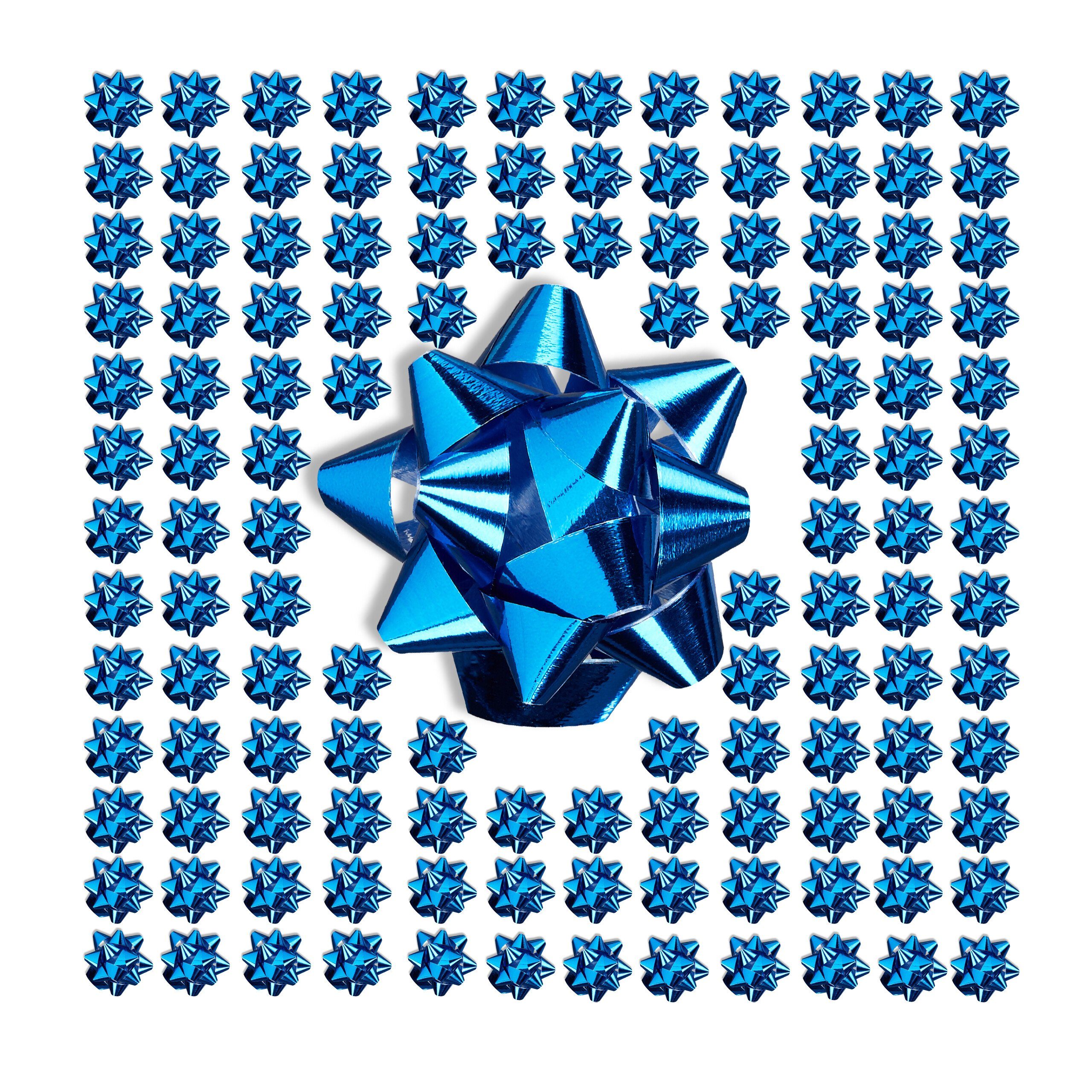 relaxdays Geschenkpapier Geschenkschleifen 200er Set, Blau