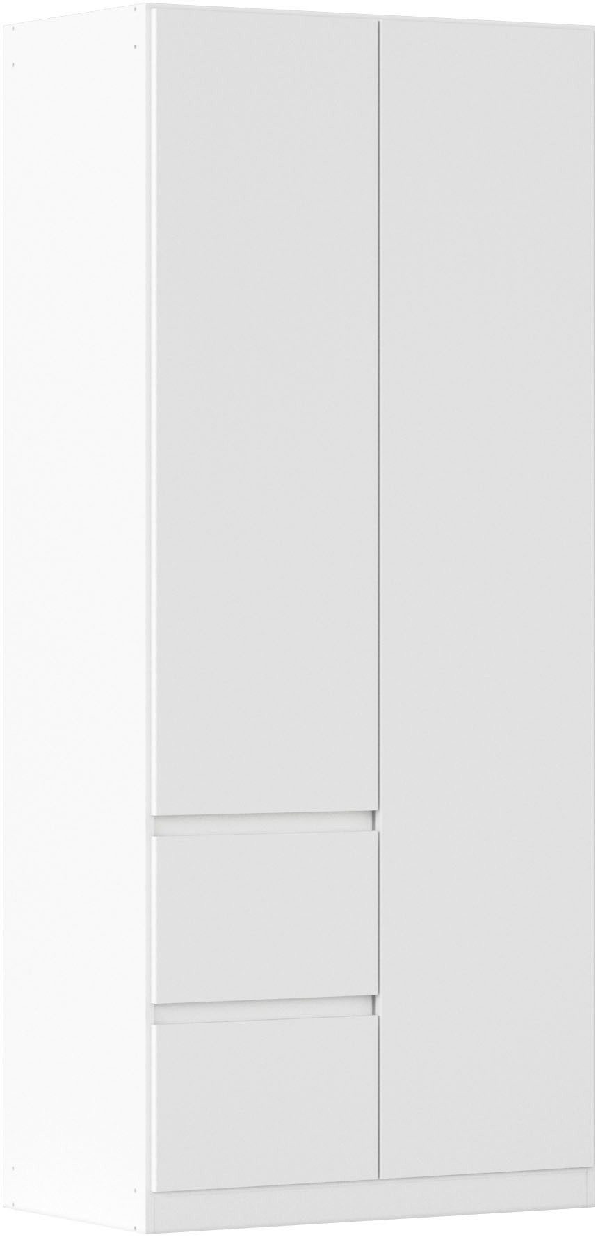 rauch Drehtürenschrank Mehrzweckschrank Aktenschrank Mietswohnung Garderobe MAINZ 91cm breit (3 verschiedene Ausstattungen BASIC/CLASSIC/PREMIUM (inkl. SOFT-CLOSE) grifflose Front, Türen mit Push-to-Open Funktion MADE IN GERMANY