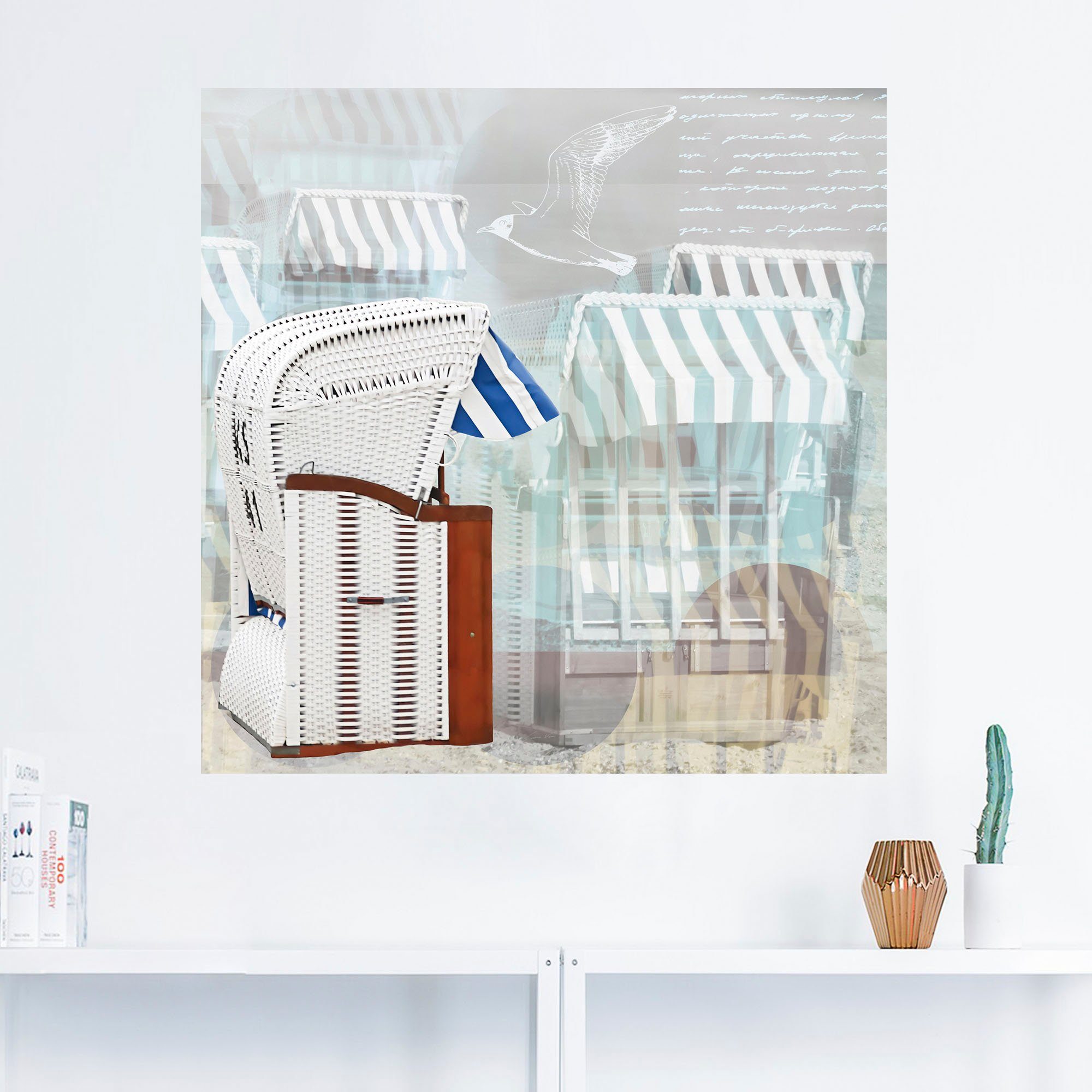 Artland Wandbild »Strandkorb Hintergrund Effekt«, Strandbilder (1 Stück), in vielen Größen & Produktarten - Alubild / Outdoorbild für den Außenbereich, Leinwandbild, Poster, Wandaufkleber / Wandtattoo auch für Badezimmer geeignet-HomeTrends