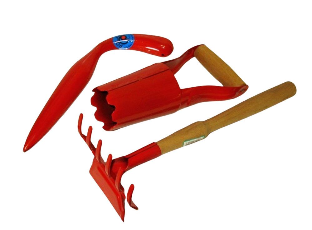 Polar Garten Gartenpflege-Set Set 3tlg. Pflanzer, Rechen, Hohlpflanzer, Ergonomische Griffe