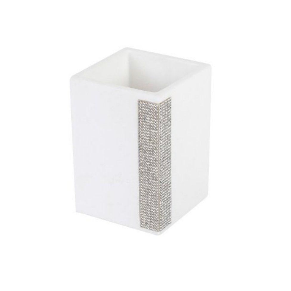 axentia Zahnputzbecher Zahnputzbecher Lindos, weiß, Polyresin günstig online kaufen