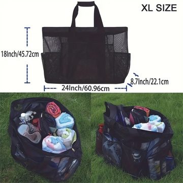 RefinedFlare Strandtasche 1 Stück Extra Große Mesh-Strandtasche(68X43X16cm), Tragbare Organizer-Tasche Mit Großem Fassungsvermögen