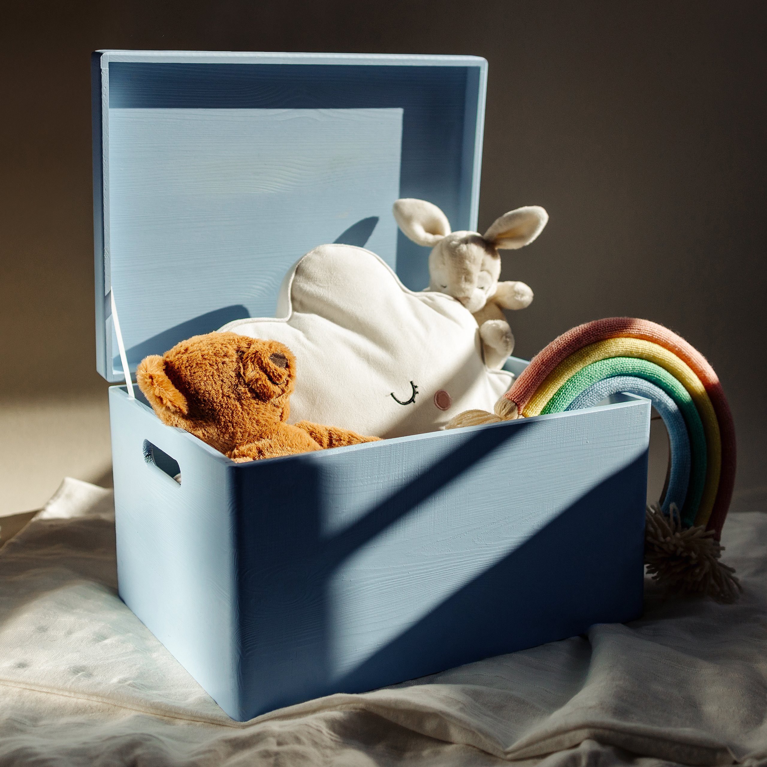 Creative Deco Holzkiste mit Deckel XXL groß 40x30x24 cm Erinnerungsbox Baby günstig online kaufen