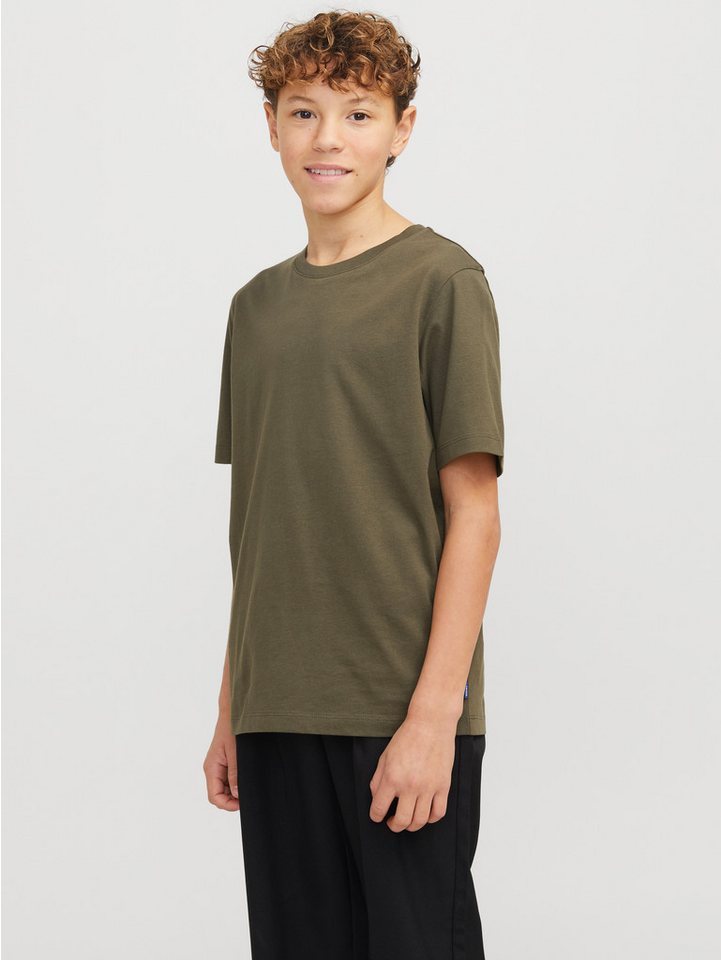 Jack & Jones Junior Rundhalsshirt JJEORGANIC figurbetont, atmungsaktiv, kombinierbar unifarben, casual, slim fit, Jersey, Rundhals