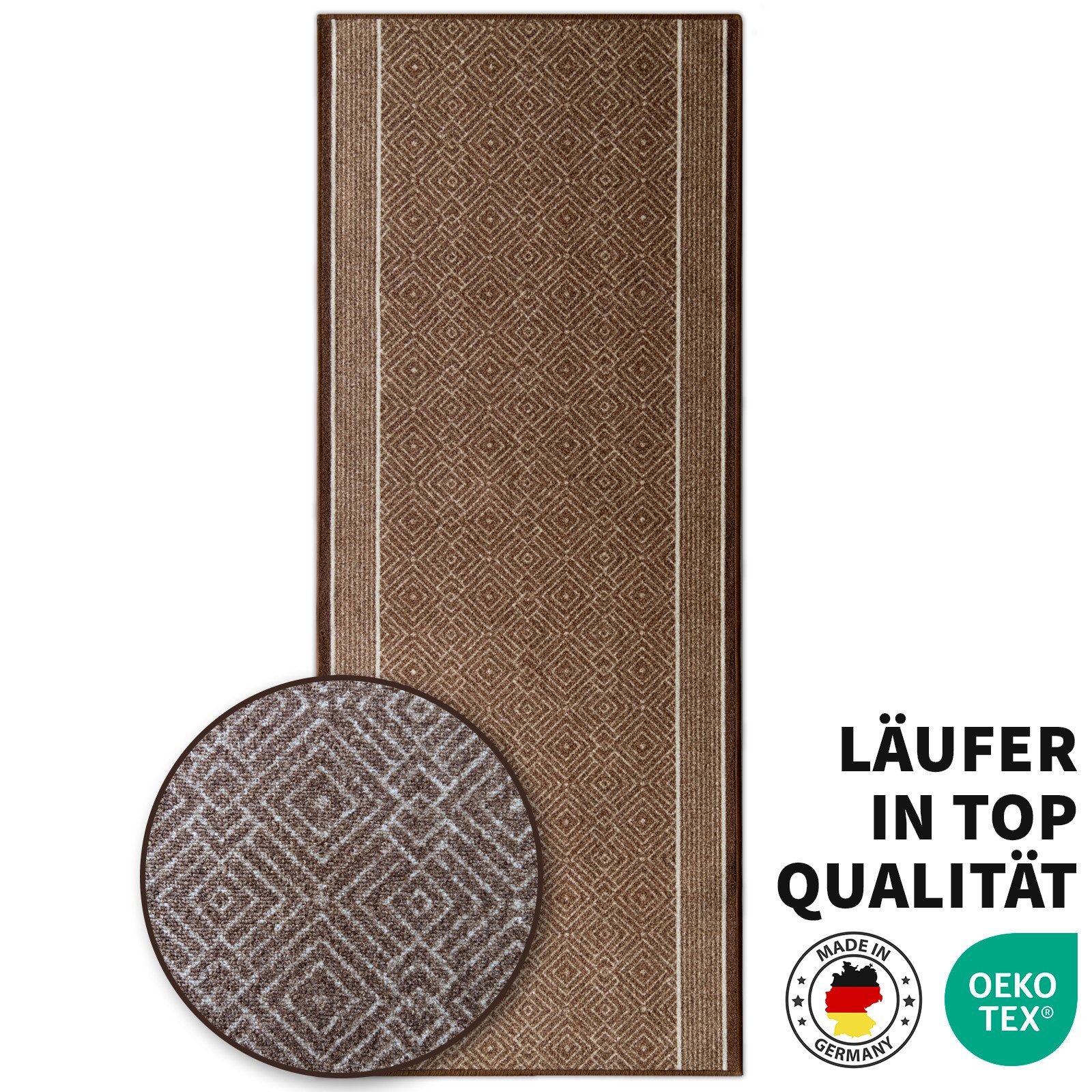 Kubus Teppich Läufer Raute, Hochwertiger Wohnteppich, In Vier Farben günstig online kaufen