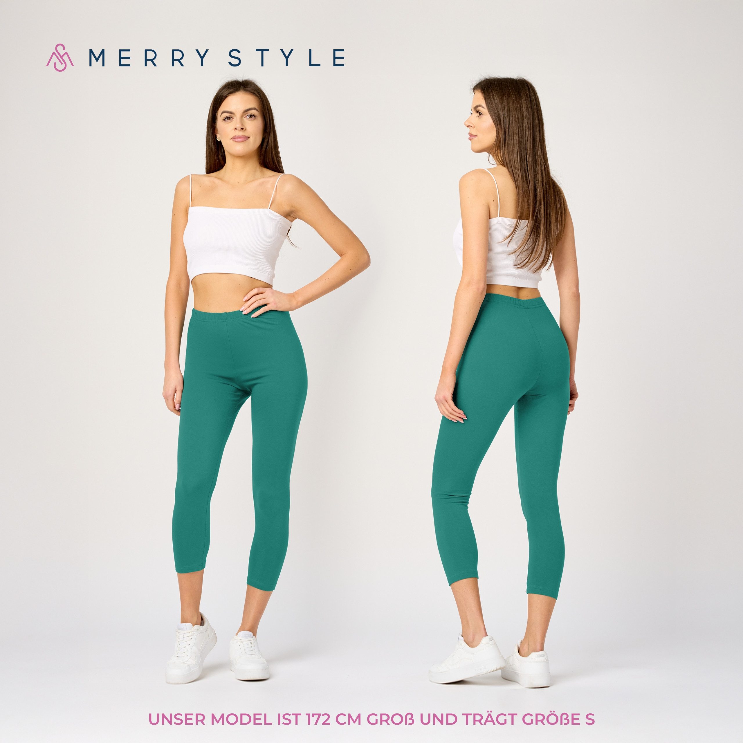 Merry Style Leggings Caprihose Damen 3/4 Hose MS10-199 (1-tlg) aus Baumwoll günstig online kaufen
