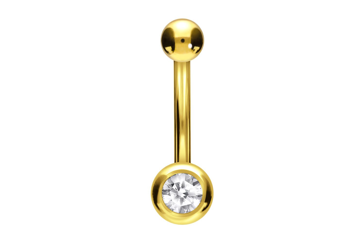 PIERCINGLINE Bauchnabelpiercing 18 Karat Gold Mini Bananabell DIAMANT (Bananabells, 1-tlg)