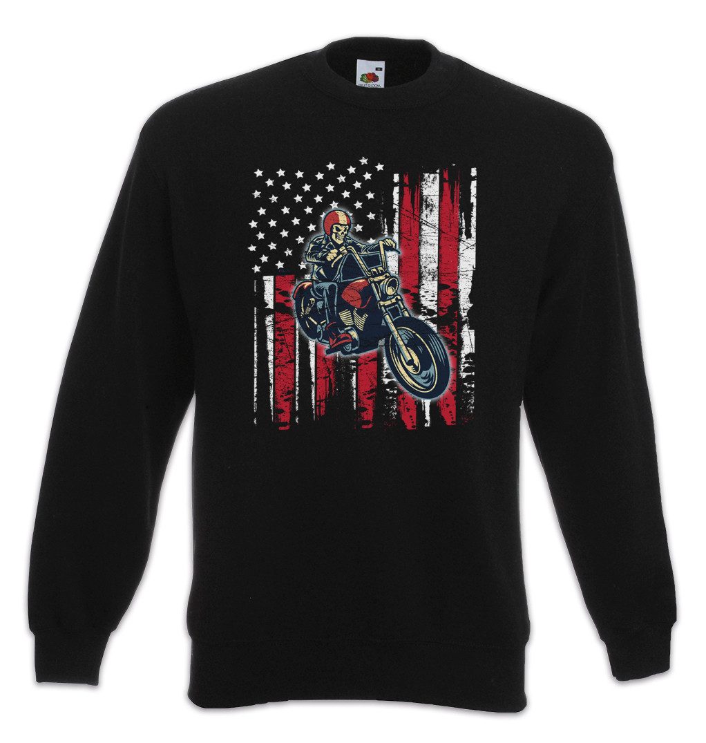 Urban Backwoods Sweatshirt Skeleton Biker Sweatshirt Biker Club MC Rocker Adler Eagle (1-tlg) Motorradfahrer Criminal Gangster Outlaw