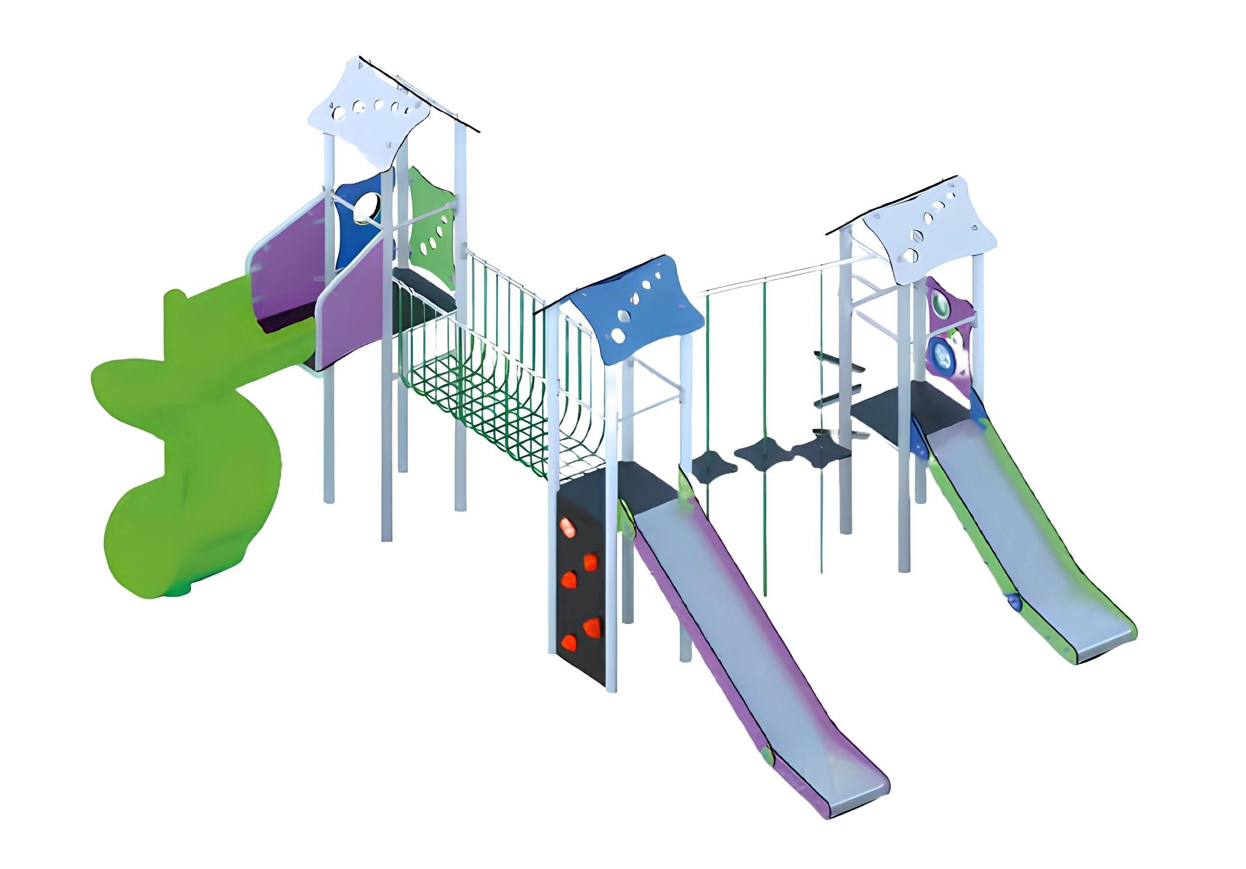 JVmoebel Spielturm Hochwertiger Spielplatz mit Rutschbahn und bunten Spielgeräten, Made in Europa