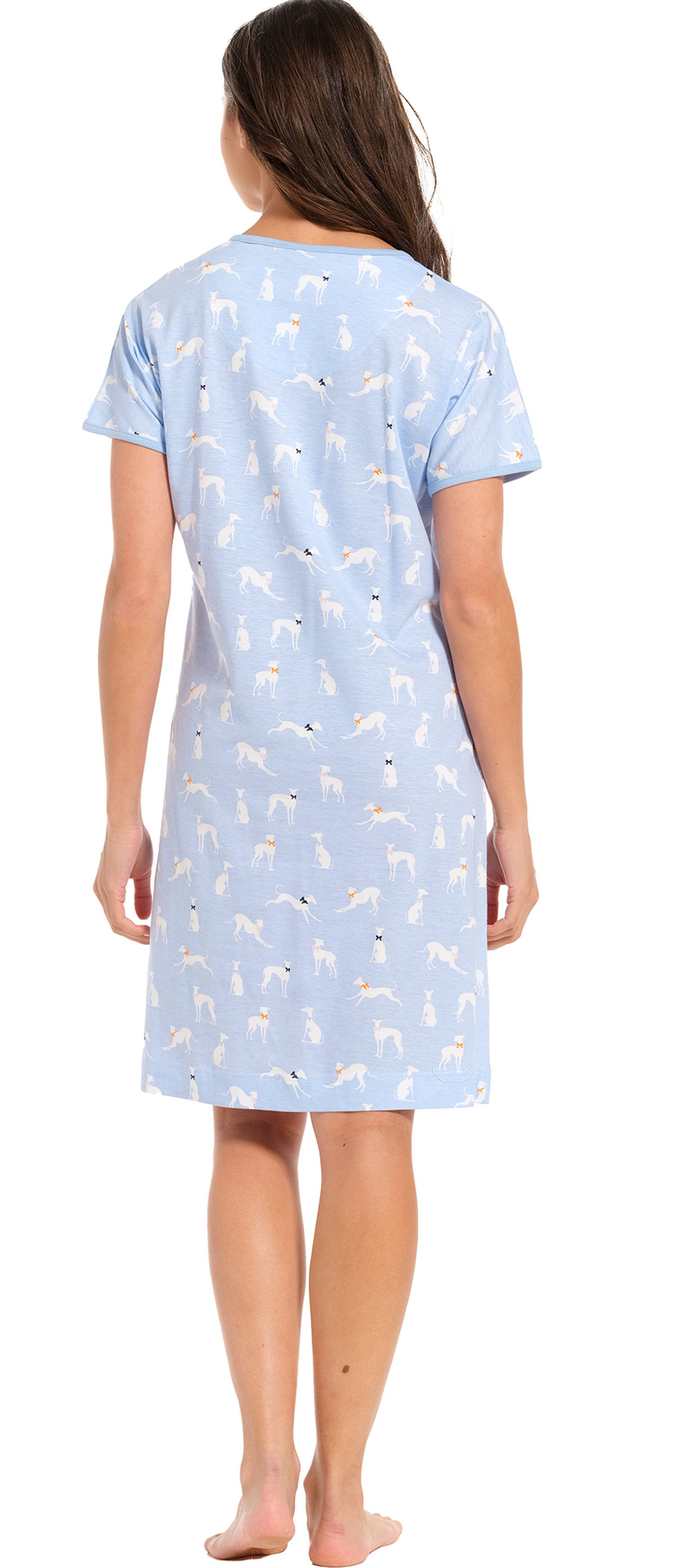 Rebelle Nachthemd Damen Schlafshirt mit Kurzarm (1-tlg) Hund