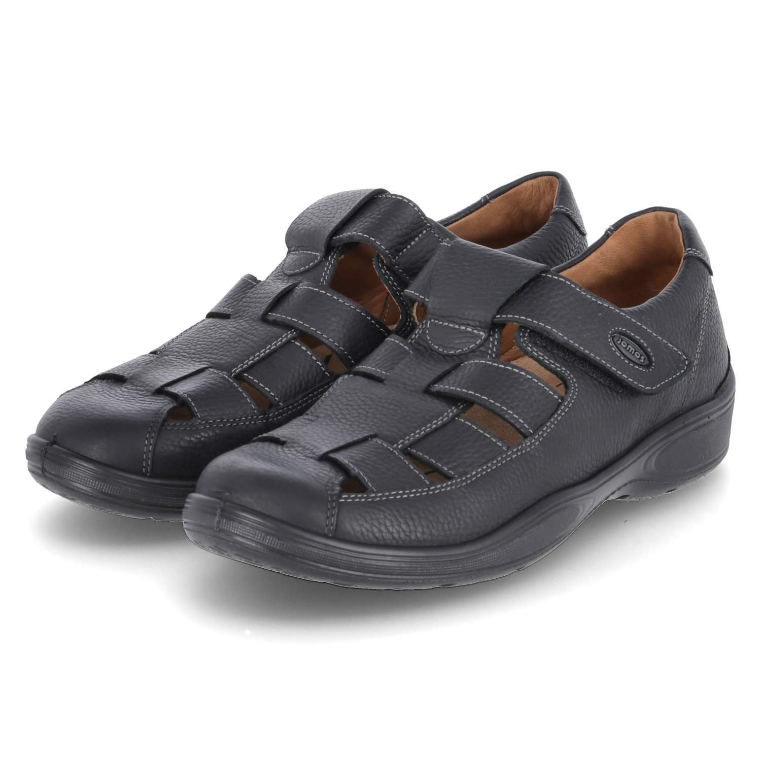 Jomos Jomos Herren Sandalen Schwarz Glattleder Sandale
