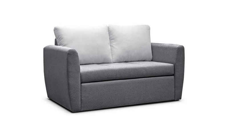 MOEBLO Schlafsofa SARA 120, Sofa Sessel Kindersofa Schlafsessel mit Bettfunktion Gästebett Klappsofa Mini Couch 2-Sitzer Sofagarnitur Jugendzimmer, - (BxHxT): 150x90x80 cm, mit Bettkasten und Schlaffunktion