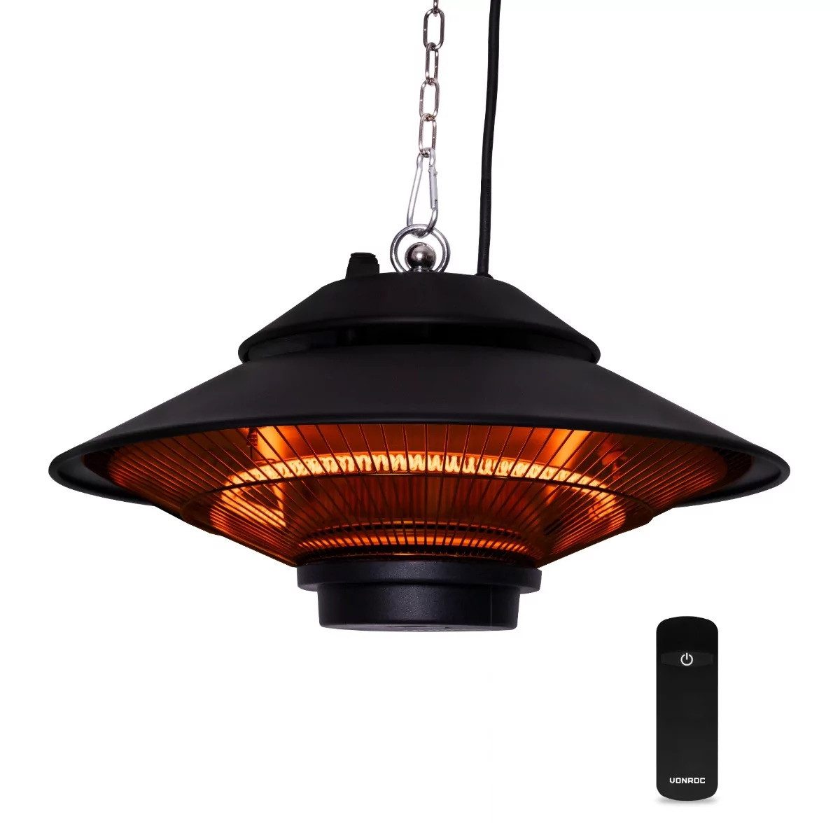VONROC Heizstrahler Terrasse Infrarot Hängend Deckenmontage - Terassenheizung elektrisch, 1500 W, Terrassenstrahler [Carbonfaserlampe] für Sekundenschnelle Wärme