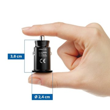 deleyCON deleyCON 2,4A USB Ladegerät Zigarettenanzünder Schnellladung 2-Port Stromadapter