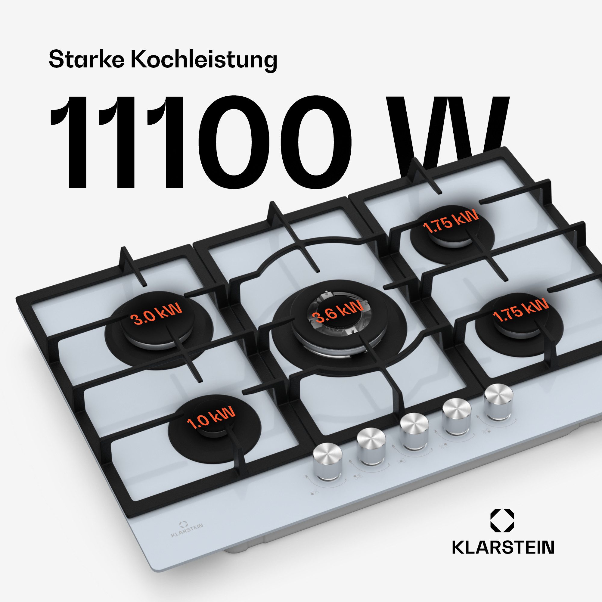 Klarstein Induktions-Kochfeld Ignito, Kochfeld Induktion 4 Zone Flex Touch Timer Küche LED