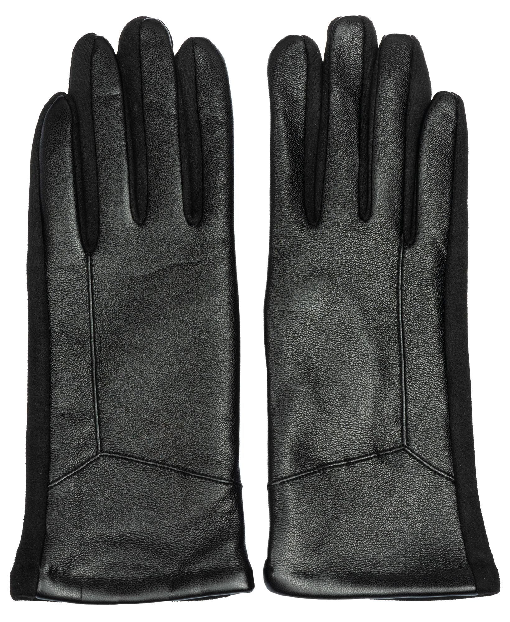 schwarz uni klassisch elegante Caspar GLV015 Strickhandschuhe Damen Handschuhe