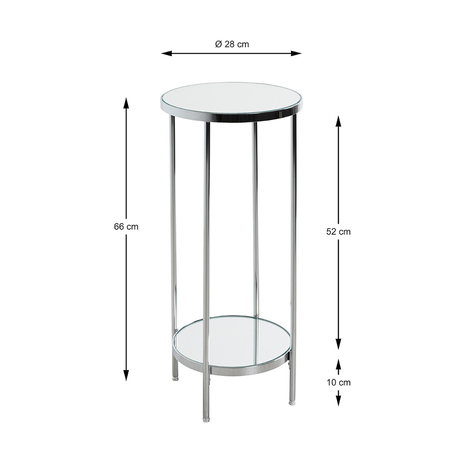 HAKU Blumenständer Pflanzenständer - chrom - Metall, Spiegel 5 mm - H. 66cm - Blumensäule (1xBlumensäule, Blumenaufsteller - Blumenständer), Pflanzensäule - Pflanzensäulenständer - Dekosäule
