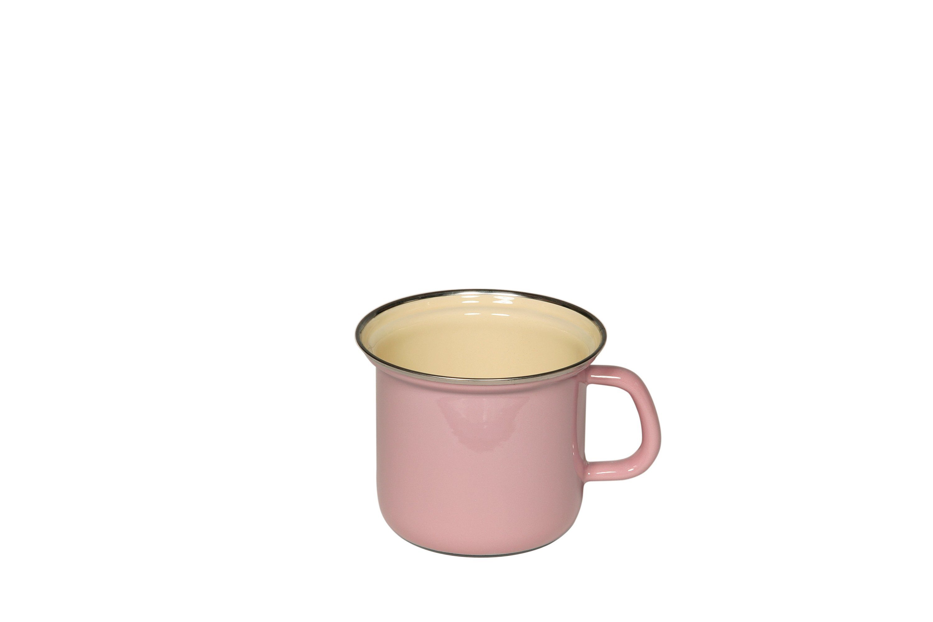 Riess Milchtopf »Topf mit Chromrand 12 Rosa«, Email, (1 ...