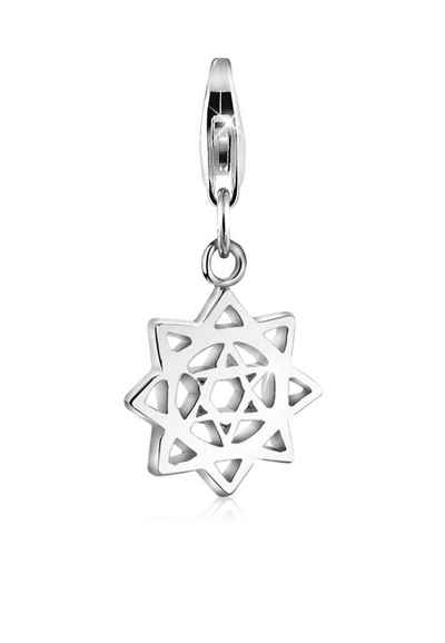 Nenalina Charm-Einhänger Anhänger Herzchakra Symbol Yoga 925 Silber
