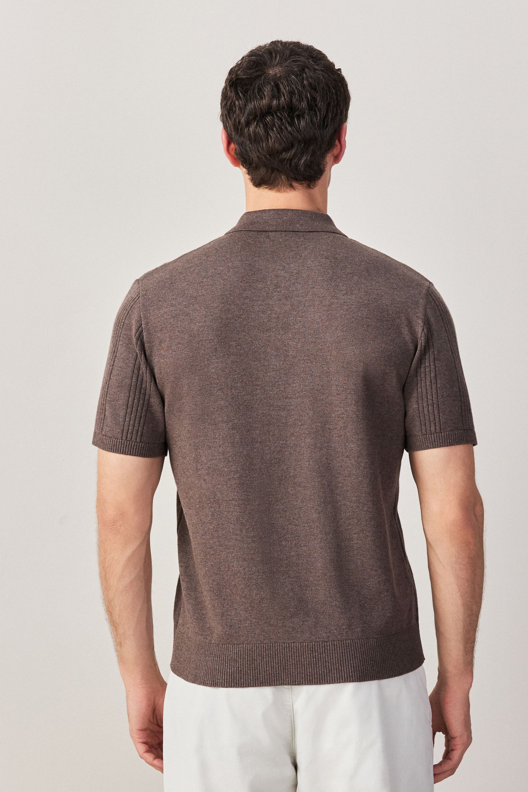 Next Poloshirt Regular Fit Poloshirt aus Strick, Pointelle (1-tlg) günstig online kaufen