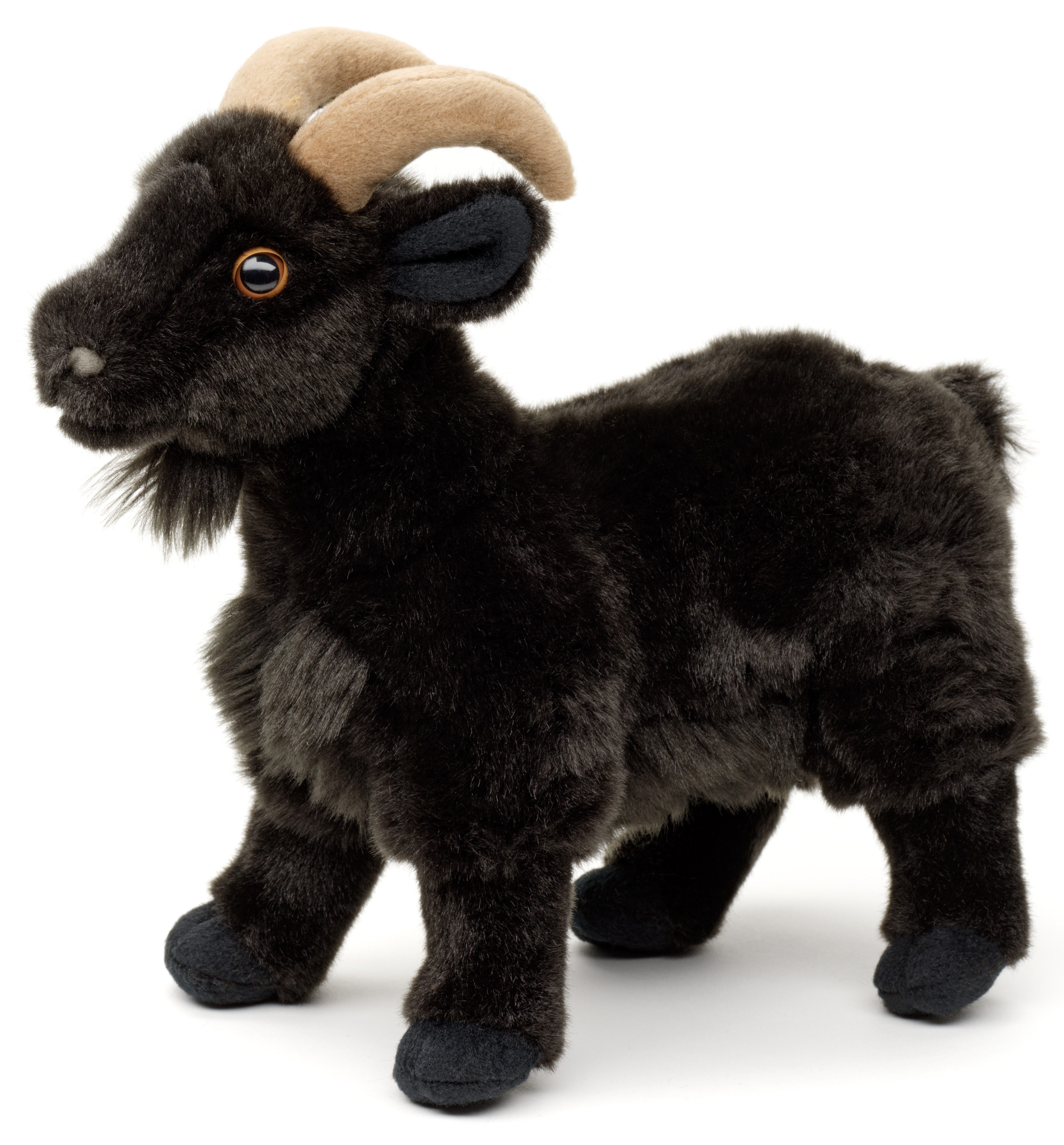Uni-Toys Kuscheltier Bergziege - Weiß o. Schwarz - 29 cm (Длина) - Plüsch-Ziege, Plüschtier, zu 100 % recyceltes Füllmaterial