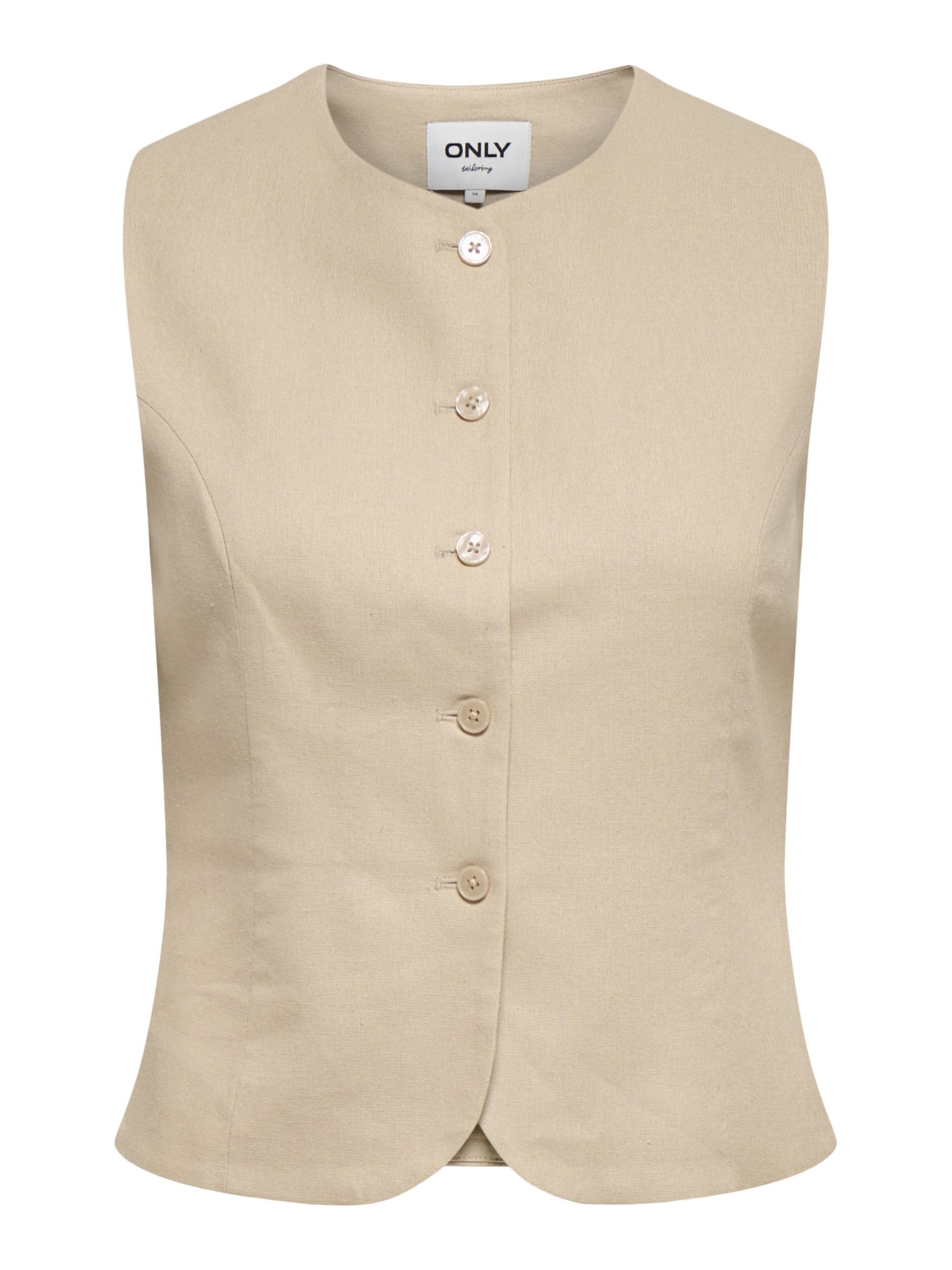 JDY T-Shirt ONLGOA S/L LINEN BL WAISTCOAT CC TL