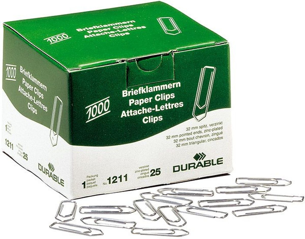Büroklammer Briefklammern 32mm verzinkt VE=1000 Stück