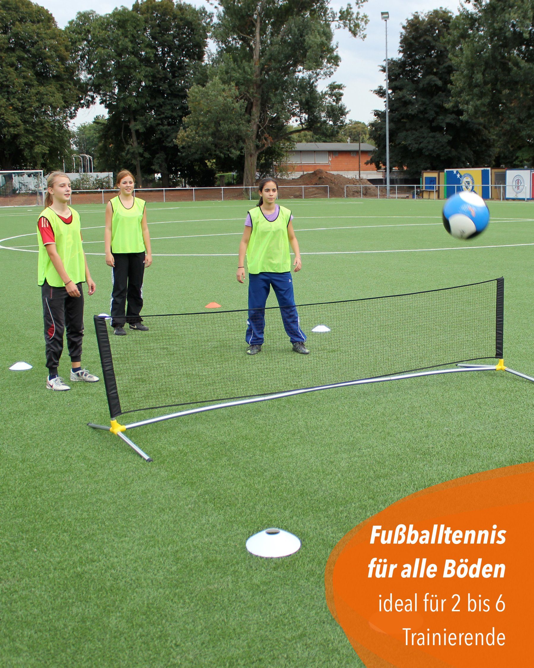 SPORTIKEL24 Multifunktionsnetz Transportables Fußballtennis für alle Böden, 300 cm breit, 80 cm hoch