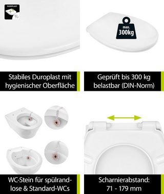 aquaSu WC-Sitz Best Choice, mit WC-Stein, Absenkautomatik, Antirutsch-Set, abnehmbar, 407359
