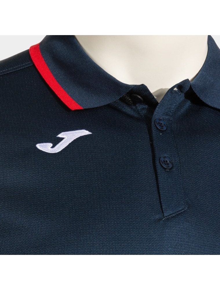 Joma Poloshirt Combi Premium (komfortable Passform, atmungsaktiv) navy/rot Herren