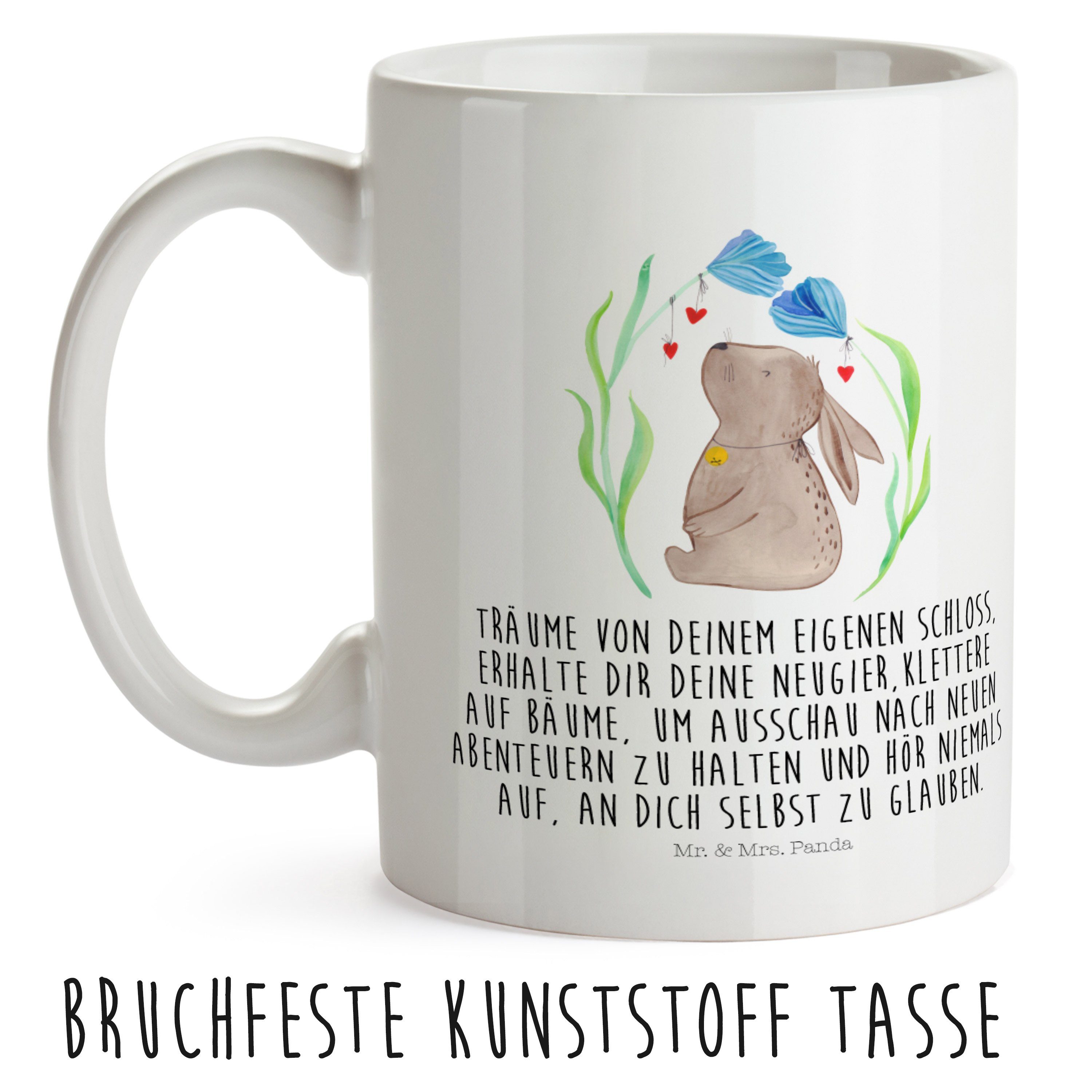- Geschenk, Kunststoff Weiß - Hase Blume Mrs. Oste, & Schwangerschaft, Kinderbecher Tasse, Mr. Panda Kunststoff