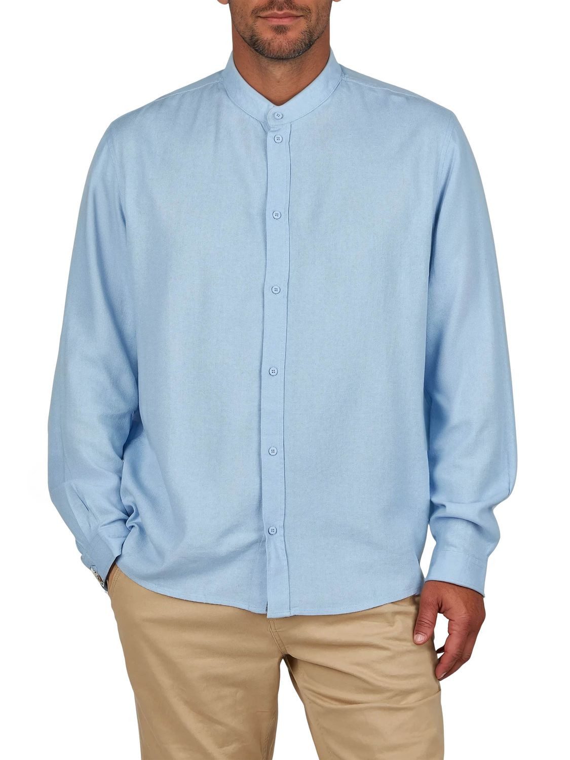 DENIMFY Langarmhemd Herren Leinen Hemd DFJesper Regular Fit (1-tlg)