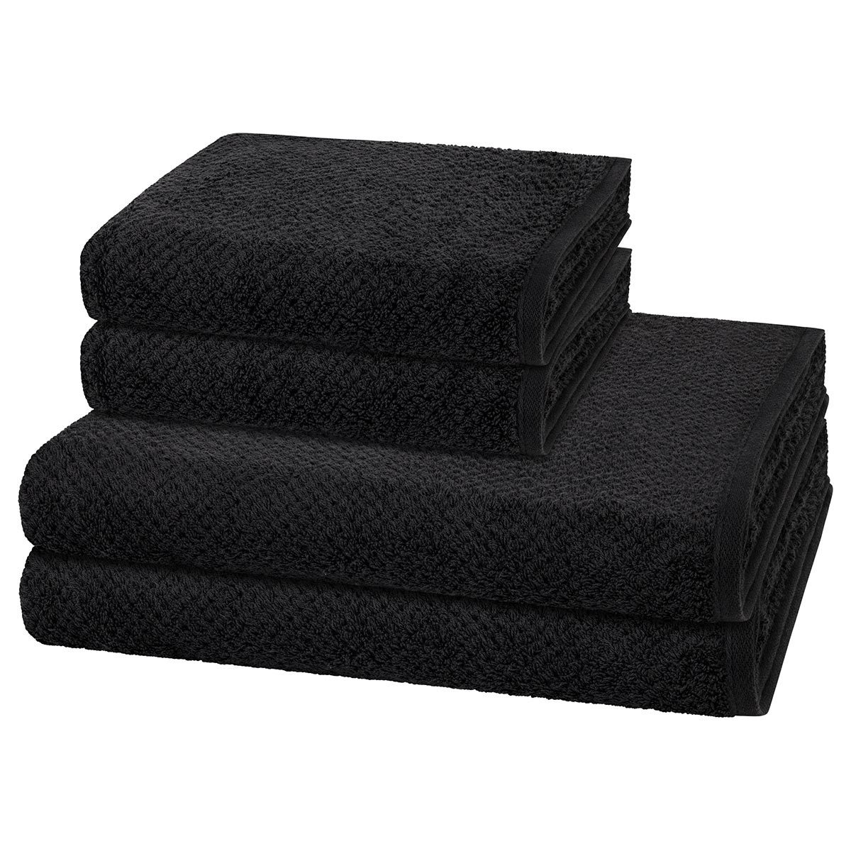 Cawö Handtuch Set Pure, Walkfrottee (Spar-Set, 4-St), 2 X Handtuch 2 X Duschtuch im Set - Baumwolle - Saugstark